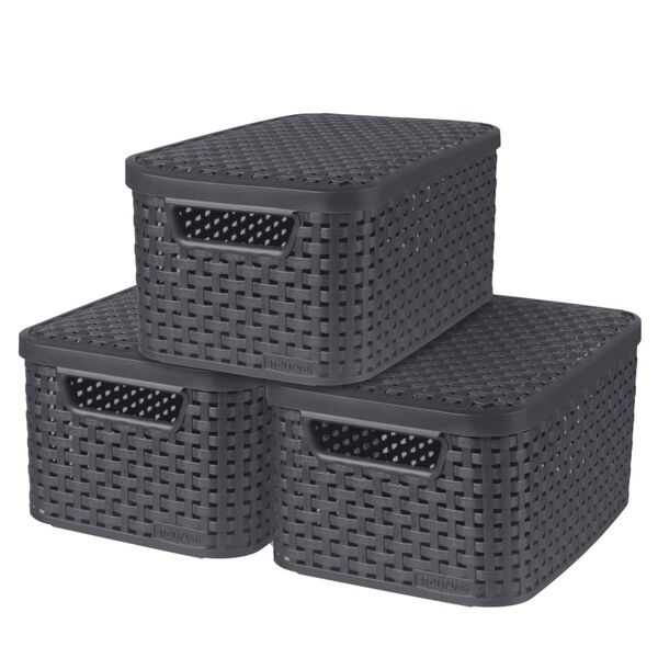 Curver Style Storage Boxes with Lid 3 pcs Size S 6L Anthracite