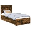 vidaXL Bed Frame with Drawer Smoked Oak 100 x 200 cm Engineered Wood