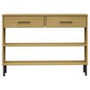 vidaXL Console Cabinet with Metal Legs Brown Solid Wood Pine OSLO