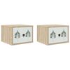 vidaXL Wall-mounted Bedside Cabinet HANAU 2 pcs Sonoma Oak
