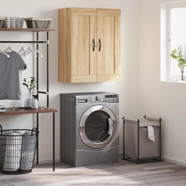 vidaXL Wall Mounted Cabinet Sonoma Oak 69.5x34x90 cm Engineered Wood