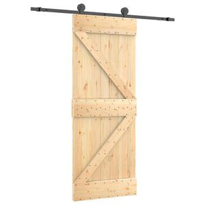 vidaXL Sliding Door 85 x 210 cm Solid Pine Wood (Untreated)