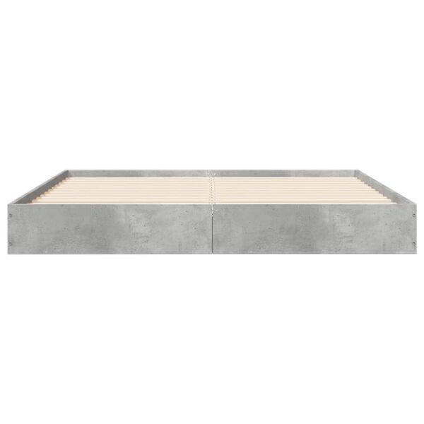 vidaXL Bed Frame without Mattress Concrete Grey 140x200 cm