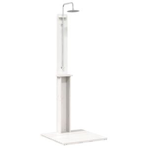 vidaXL Outdoor Shower 206 cm Solid Pine Wood and Stainless Steel White