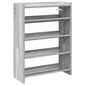 vidaXL Shoe Rack Grey Sonoma 60x25x81 cm Engineered Wood