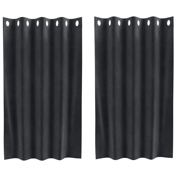 vidaXL Blackout Curtains 2 pcs Dark Grey 140 x 140 cm Velvet