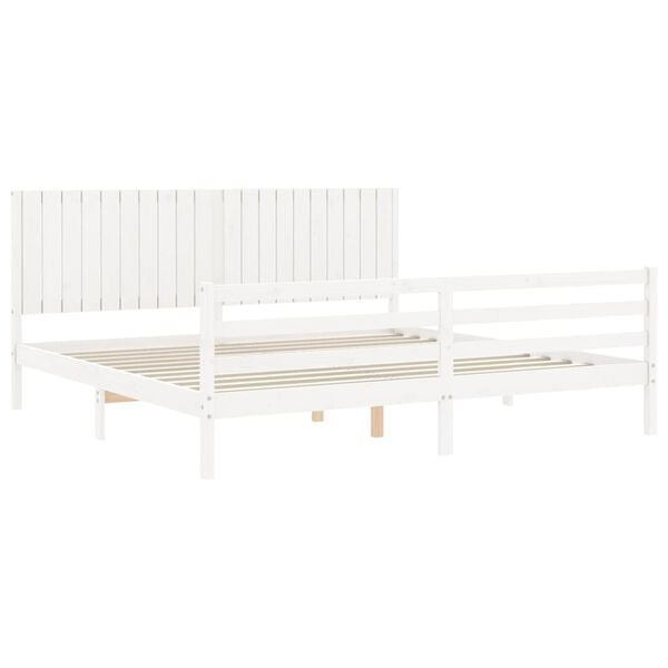 vidaXL Bed Frame without Mattress White 200x200 cm Solid Wood