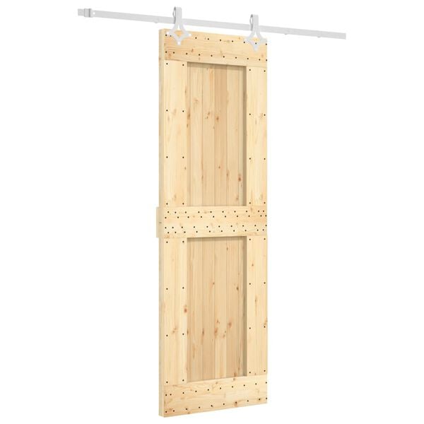 vidaXL Sliding Door with Hardware Set 70x210 cm Solid Wood Pine