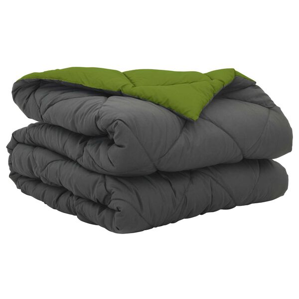 vidaXL Summer Duvet Green and Anthracite 220 x 140 cm Microfiber
