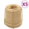 vidaXL Sisal Ropes 5 pcs 20 mm 100 m