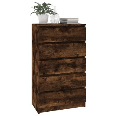vidaXL Drawer Cabinet Smoked Oak 60x36x103 cm Engineered Wood