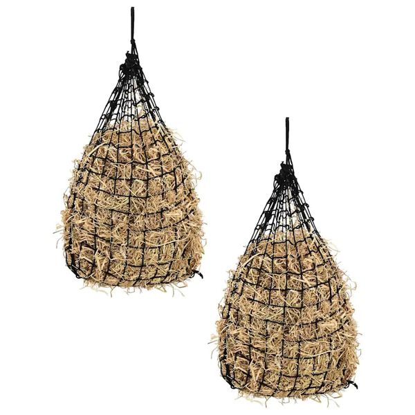 vidaXL Hay Nets 2 pcs Round Black 100x100 cm PP