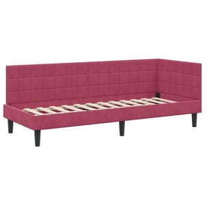 vidaXL Corner Bed Frame with Headboard Wine red 80 x 200 cm Velvet