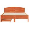 vidaXL Bed Frame without Mattress Wax Brown 150x200 cm King Size Solid Wood Pine