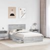 vidaXL Storage Bed Grey Sonoma 135 x 190 cm Engineered Wood