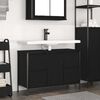 vidaXL Basin Cabinet with Drawers Black Oak 90x34.5x60 cm