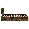 vidaXL Bed Frame with Drawer Smoked Oak 140 x 200 cm Engineered Wood