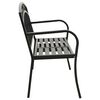 vidaXL Garden Bench with Table Black 120 cm Steel