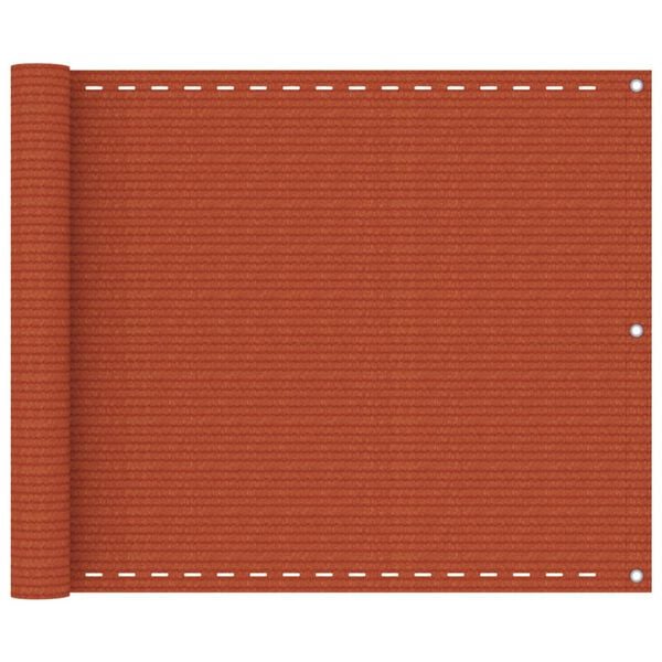 vidaXL Balcony Screen Orange 75x500 cm HDPE