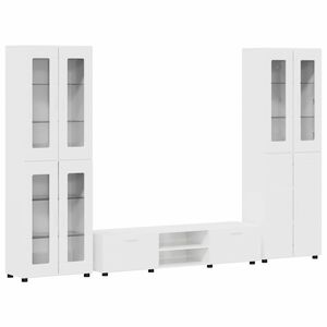vidaXL TV Cabinet Set FLORIN High Gloss White Engineered Wood