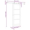 vidaXL Sliding Door White and Black 78 x 202 cm Solid Pine Wood