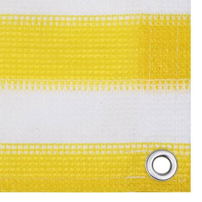 vidaXL Balcony Screen Yellow and White 120x500 cm HDPE