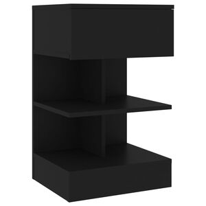 vidaXL Bedside Cabinet Black 40x35x65 cm Engineered Wood