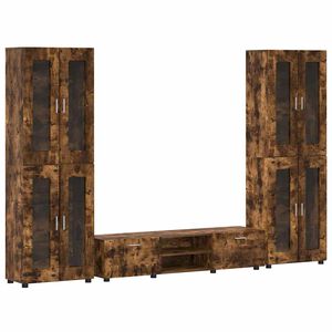 vidaXL TV Cabinet Set FLORIN 3 pcs Smoked Oak Engineered Wood