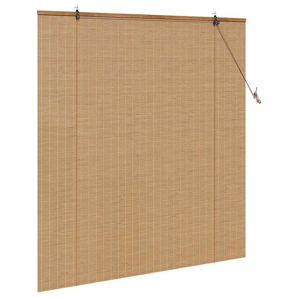 vidaXL Roller Blind with Curtains Manual Brown 150 x 160 cm Bamboo