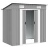 vidaXL Garden Shed Grey Metal