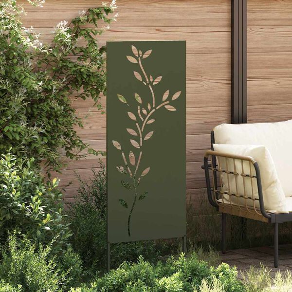 vidaXL Garden Privacy Screen Olive green 50 x 140 cm Cold-rolled steel