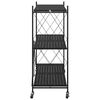 vidaXL Storage Shelf on Wheels Black 71x34x88 cm Steel