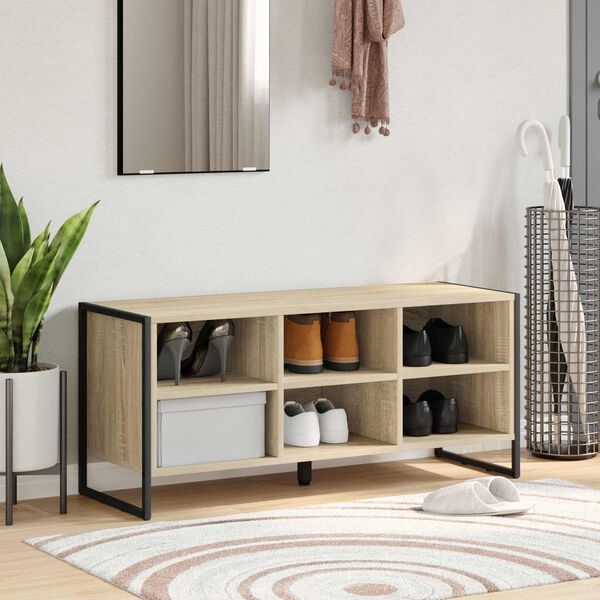 vidaXL Shoe Cabinet Sonoma 100 x 35 x 44 cm Engineered Wood