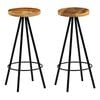 vidaXL Bar Stools 2 pcs Solid Mango Wood