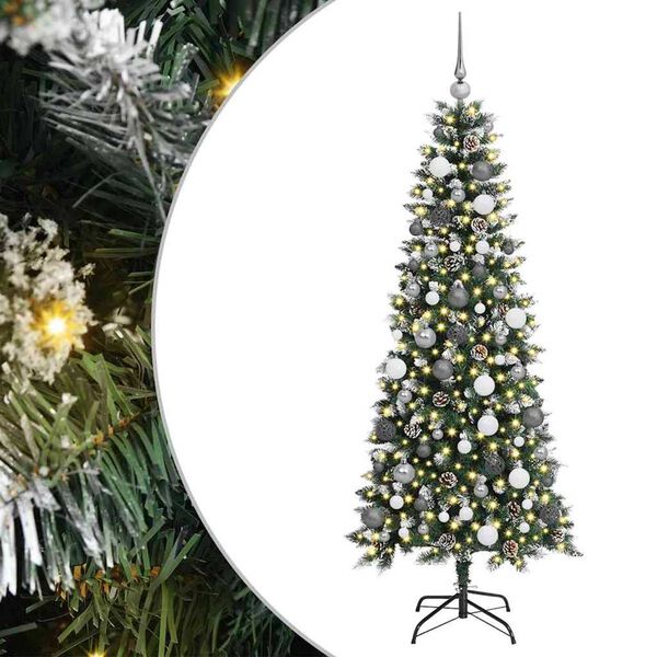 vidaXL Artificial Christmas Tree with 300 LEDs with Stand Green 180 cm