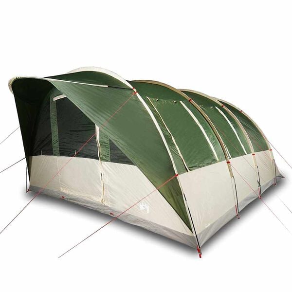 vidaXL Family Tent Tunnel 7-Person Green Waterproof