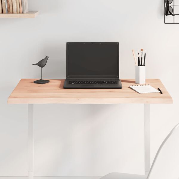 vidaXL Table Top 80x60x2 cm Untreated Solid Wood Oak Live Edge