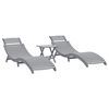 vidaXL Sun Loungers 2 pcs with Table Grey Solid Wood Acacia