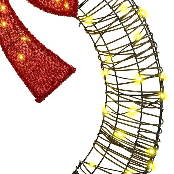 vidaXL Wreath with 80 LEDs Warm white 90 cm Rattan