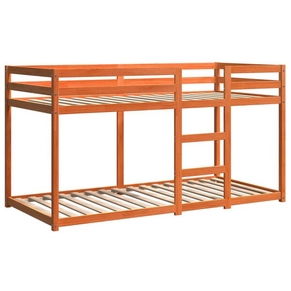 vidaXL Bunk Bed without Mattress Wax Brown 75x190 cm Small Single Solid Wood Pine