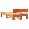 vidaXL Bed Frame with Headboard Wax Brown 120 x 200 cm Solid Pine Wood