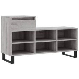 vidaXL Shoe Cabinet Grey Sonoma 102x36x60 cm Engineered Wood