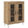 vidaXL Highboard 2 pcs Artisan Oak Engineered Wood and Glass