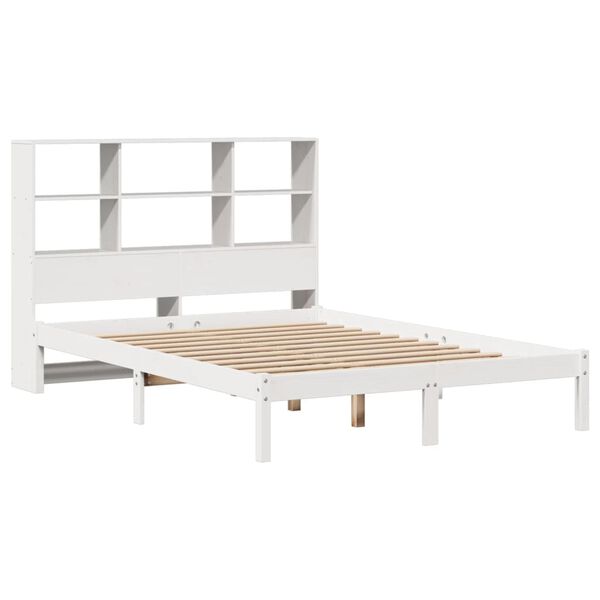 vidaXL Bookcase Bed without Mattress White 140x200 cm Solid Wood Pine