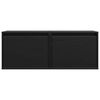 vidaXL Wall Cabinets 2 pcs Black 45x30x35 cm Solid Pinewood