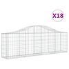 vidaXL Arched Gabion Baskets 18 pcs 200x30x60/80 cm Galvanised Iron
