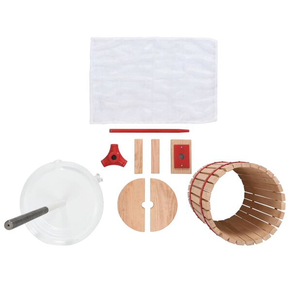 vidaXL Fruit and Wine Press with Cloth Bag 30 L Oak Wood