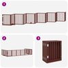vidaXL Dog Gate with Door Foldable 12 Panels Brown 600 cm Poplar Wood