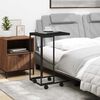 vidaXL Side Table with Wheels Black 40x30x63.5 cm Engineered Wood