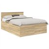 vidaXL Bed Frame Sonoma Oak 150 x 200 cm Engineered Wood